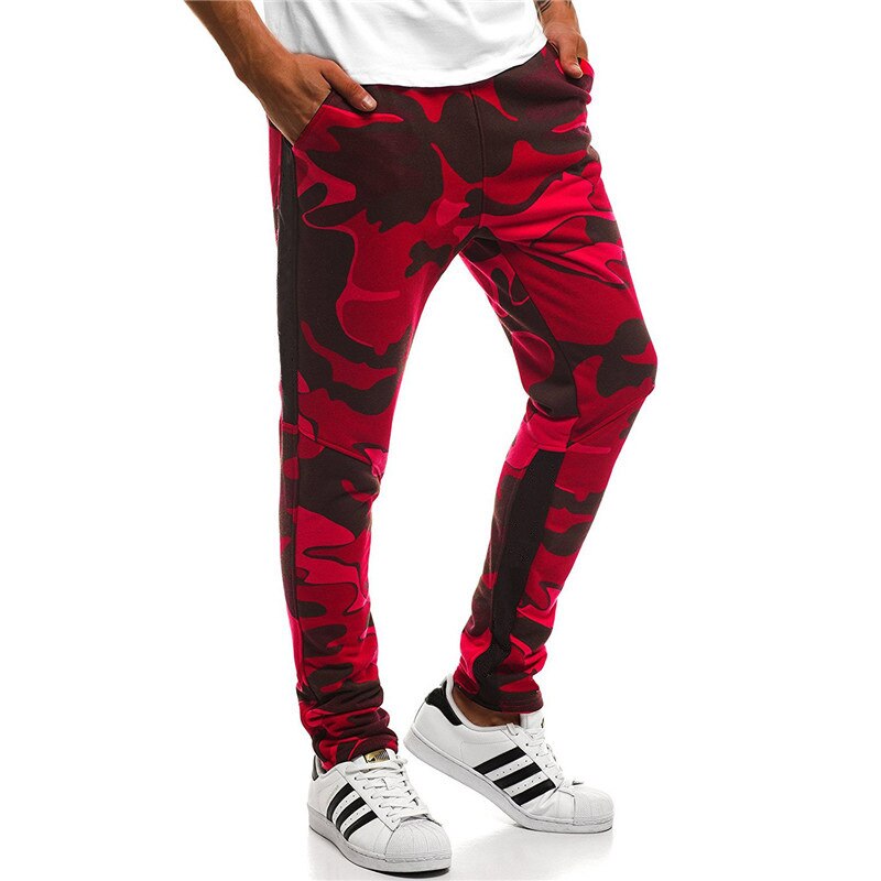 Neue Casual Hosen männer Camouflage Gedruckt Sport Hosen Radfahren Sport Hosen Jogging Hosen Fitness Hosen Persönlichkeit Casual Hosen: L / Red camouflage