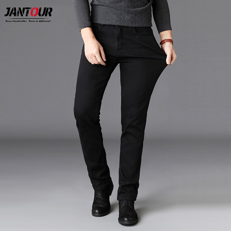 Schwarz Grau Marken Jeans Hosen Männer Kleidung Elastizität Dünne Gerade Jean Klassische Denim lässig hosen Männlichen 28-40
