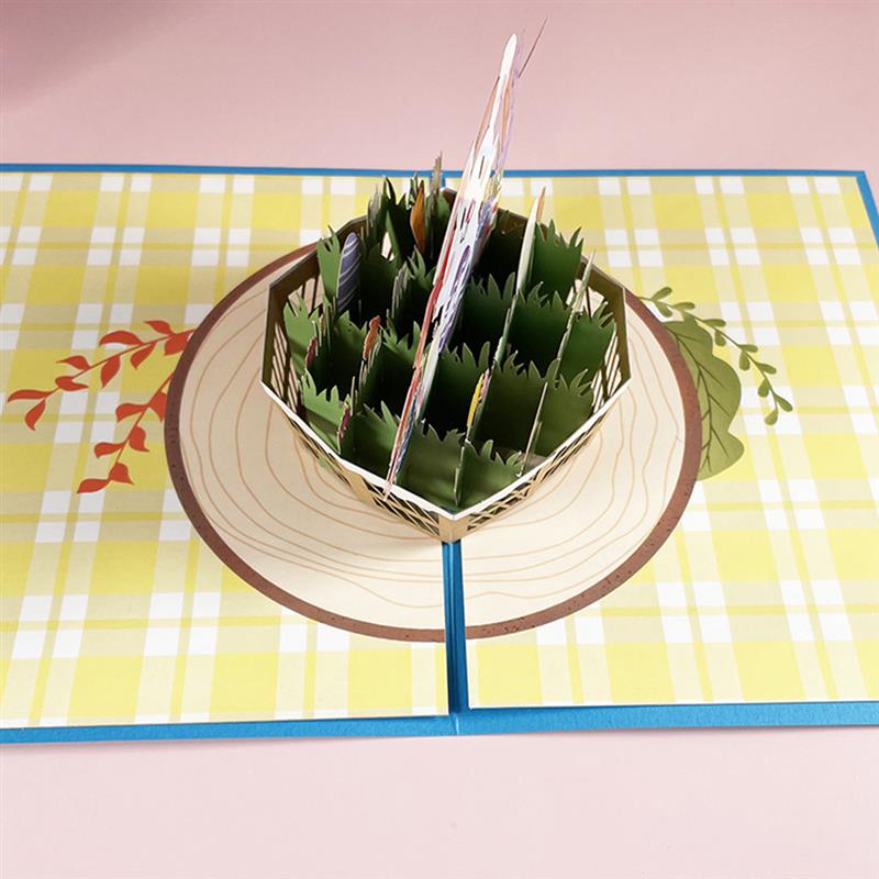 3d Pop Up Easter Cards Cute Rabbit Party Invitation Greeting Cards Carving Hollow Out Cute Greeting Card Easter Card