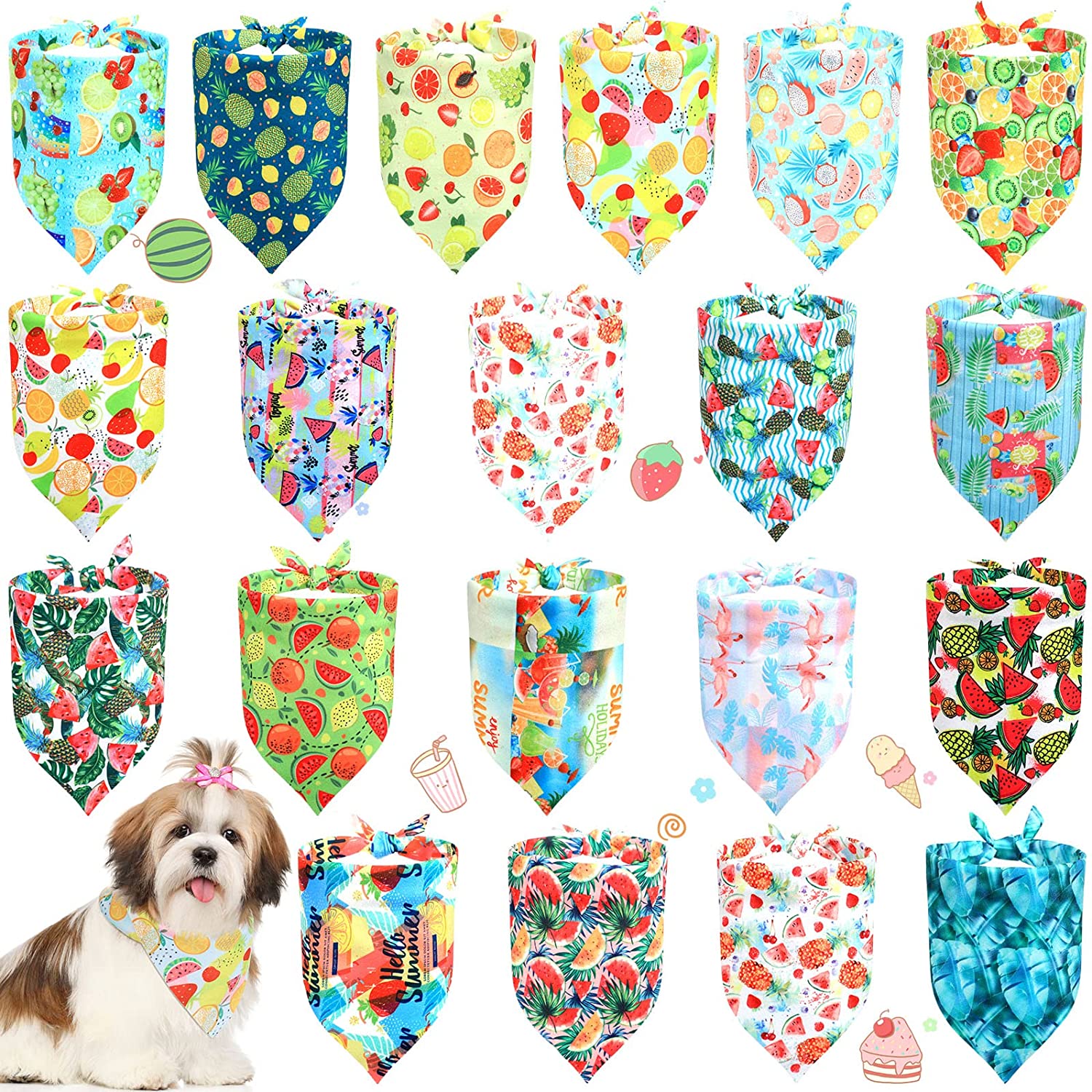 20 paquetes de pañuelos navideños para perros, bufandas triangulares para perros, Baberos para perros de Acción de Gracias y Halloween, pañuelos para accesorios para perros: Negro