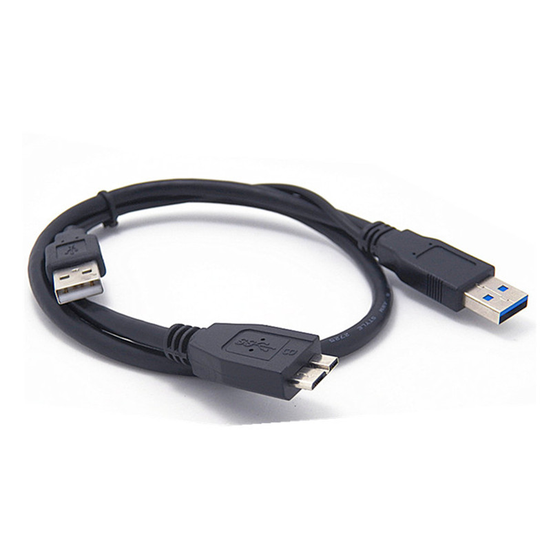 Podwójny kabel USB 3.0 A robić mikro-B USB 3.0 Y robić obudowy dysku twardego Kabel komputerowy Długość złącza 60 cm