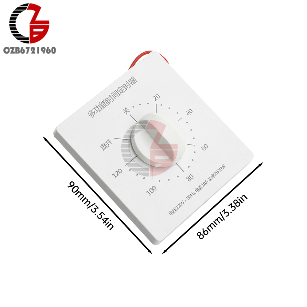120 Minute Timer Control Switch AC 220V Countdown Automatic Power-off Mechanical Switch Cover Plate Household Countdown Timer