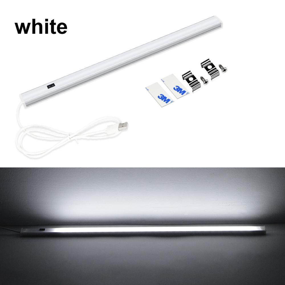 USB LED lights for kitchen lighting Cabinet backlight aluminium profile Rigid LED Strip Bar Light Hand Sweep Motion Sensor Lamp: White / 40CM