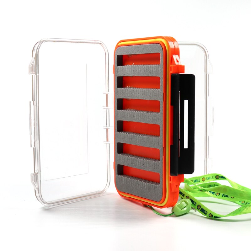 Bimoo 1 Pcs 2 Layer Fly Vissen Pocket Box Waterdichte Case Voor Nymph Droge Natte Vliegen Forel Karper Zalm Vissen fly Box S L