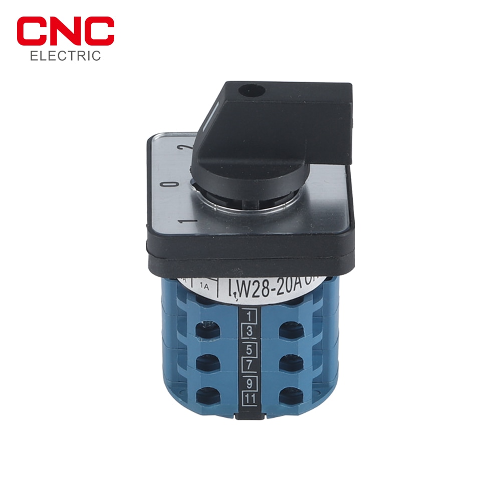 CNC LW28-20 1-0-2 sélecteur commutateur rotatif 5-20A 220V commutateur universel 3 positions 3Knots commutateur d'inversion de moteur électrique