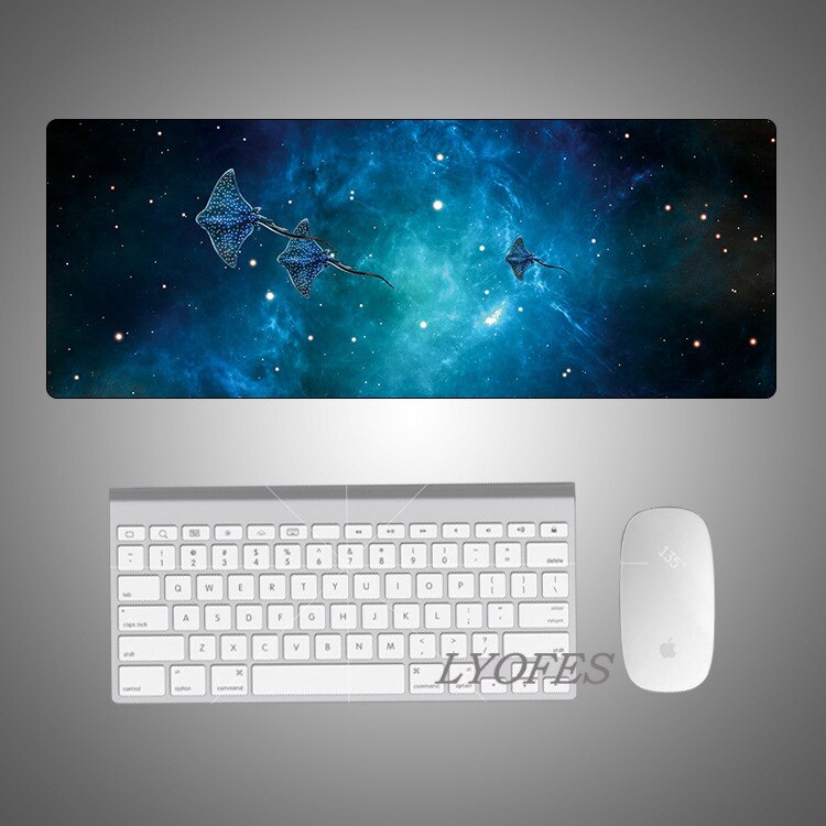 Gaming Desk Pads Cute Desk Mats Deskpad Starry Sky Kawaii Mouse Pad Large for Office Computer Keyboard Writing Desk Mat: 800x300x2mm 13