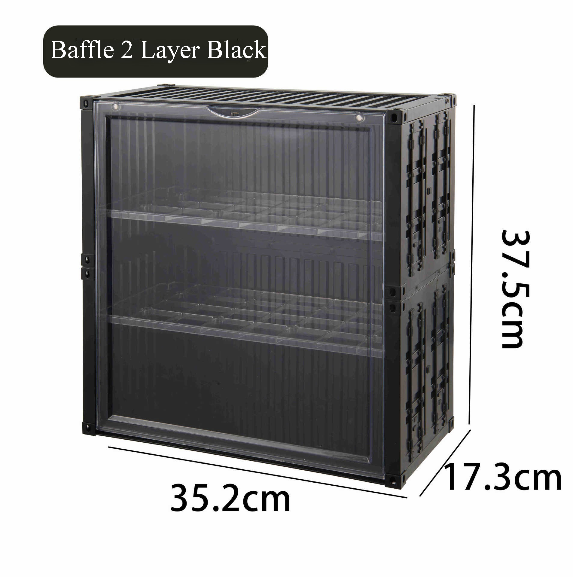 Conteneur jouets boîte de rangement lumières empilées Transparent Figure présentoir boîte aveugle Storag magnétique anti-poussière armoire avec LED: M / Violet