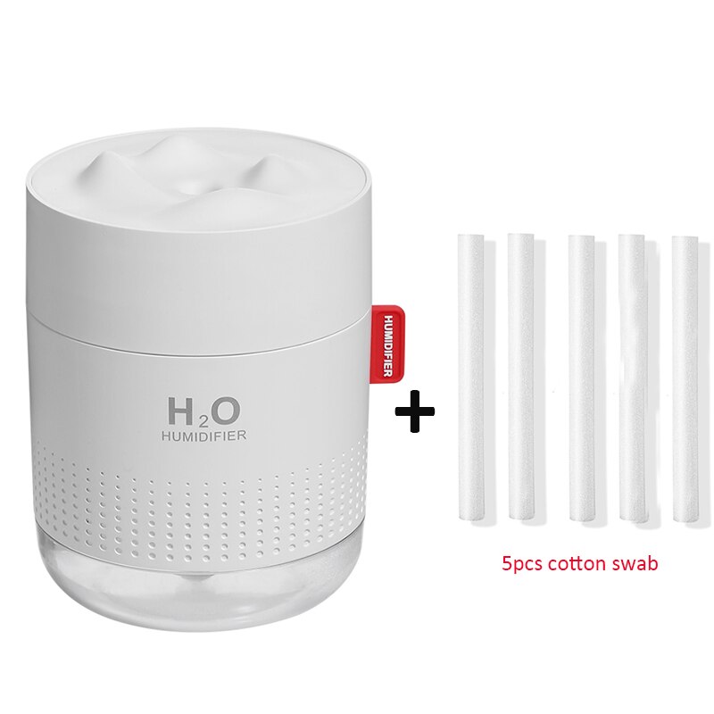 Drahtlose Luftbefeuchter USB Portbale Aroma Diffusor 2000mAh Batterie Wiederaufladbare Umidificador Ätherisches Öl Humidificador: 500ML Weiß 5 Filter