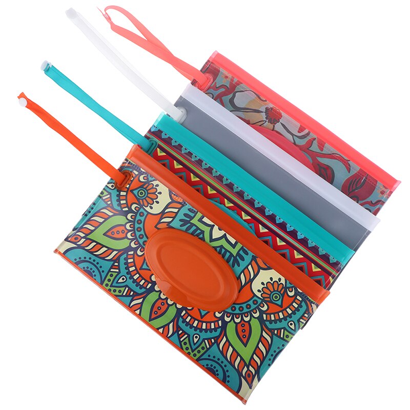 Eco-Friendly Baby Wipes Box Wet Wipe Box Cleaning Wipes Carrying Bag Clamshell Snap Strap Wipe Container Case