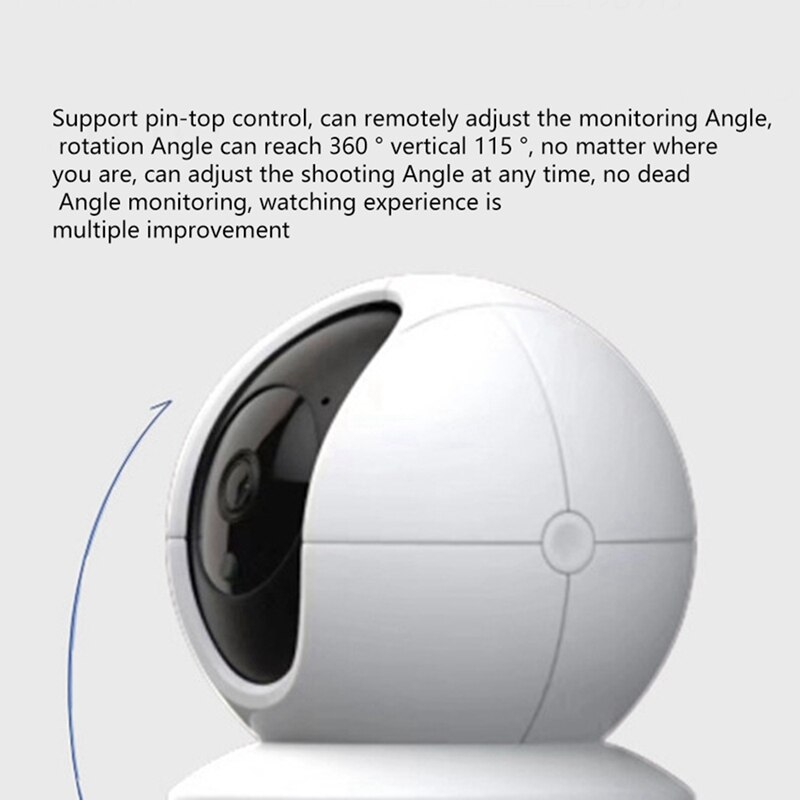 Indoor Security Camera Wifi Camera 360 Degree Home Camera With Night Vision Sound Detection Humanoid Tracking-US Plug