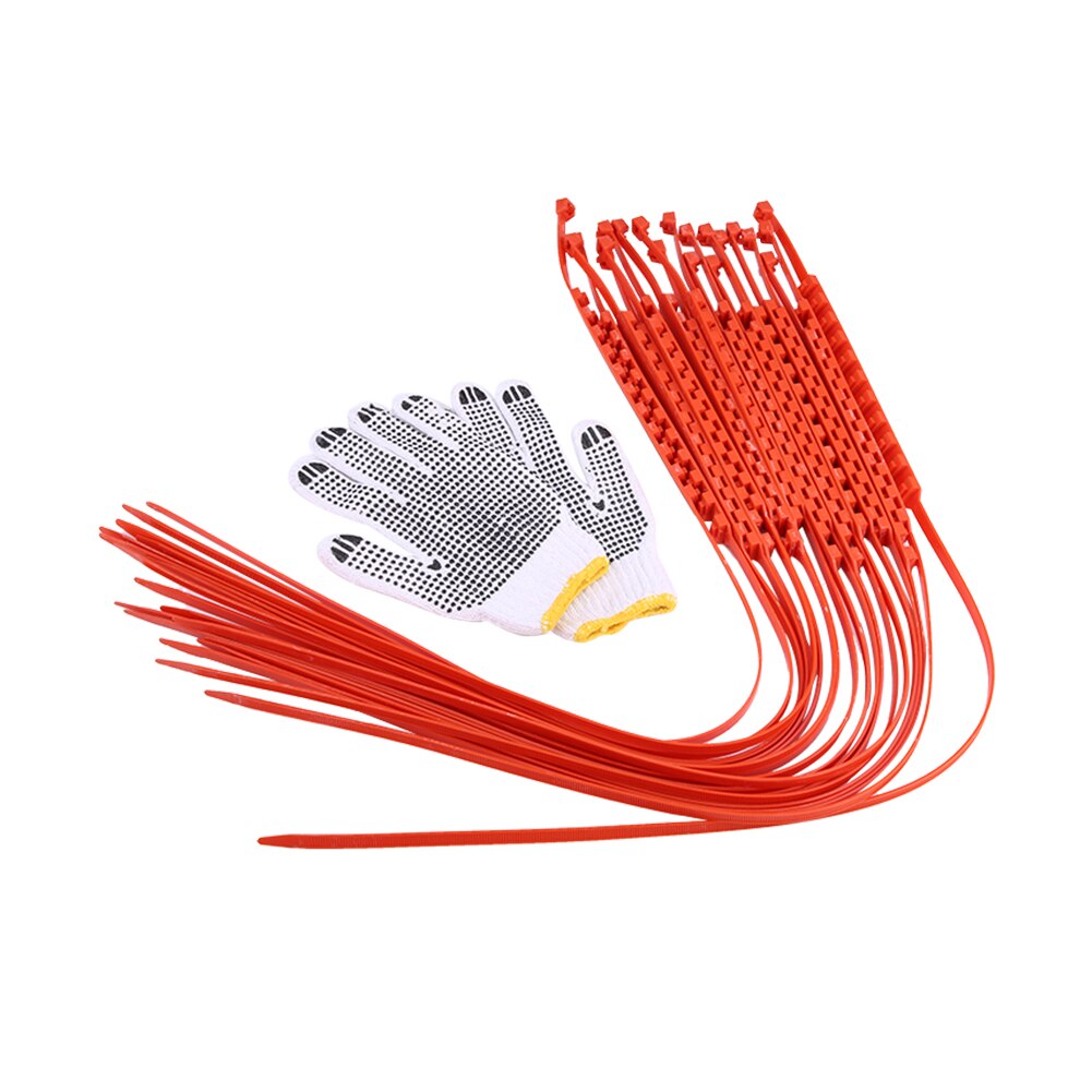20 piezas de Nylon antideslizante para camión, cadenas de neumáticos de nilón, Snow Mud, Cable de la correa de neumáticos de seguridad para coche con guantes, accesorios para el coche, picos para neumáticos nuevos