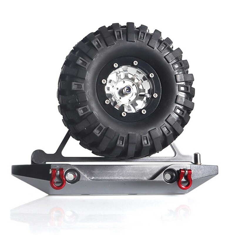 Scx 10 cnc-gefräster heckstoßstangen-frontbügel mit reserveradhalterung und schäkeln für rock crawler rc truck scx 10 ii jeep wrangler