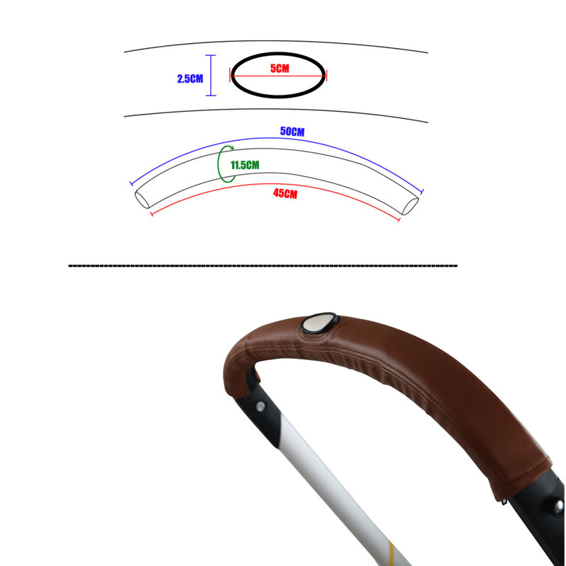 Accesorios para cochecito de bebé, cubiertas protectoras para Reposabrazos de silla de ruedas, funda de Pu, novedad de: brown