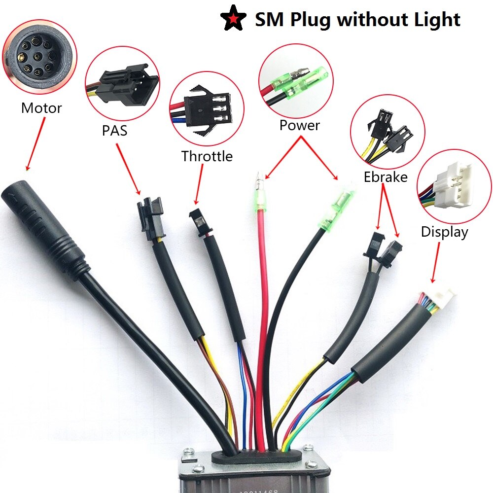 Een Dag Kt Controller 17A 36V/48V Ebike Controller Blokgolf Voor 250W 350W 500W Ebike conversie Kit