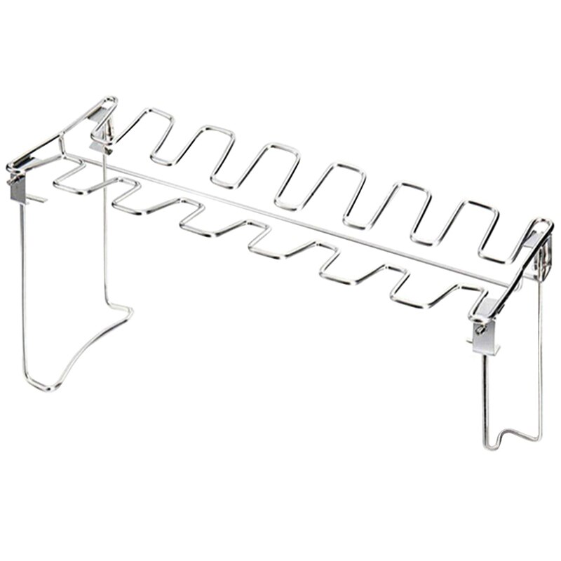 Folded Stainless Steel Grilled Chicken Leg Rack With Bottom Trays Grilled Chicken Rack BBQ Grill Tray 14 Cards