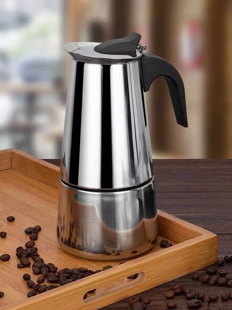 Steel Mocha Coffee Pot Mocha Coffee Maker Espresso &amp; Latte Cooker Coffee Maker Percolator Drink Tool Cafetiere Latte Cooker