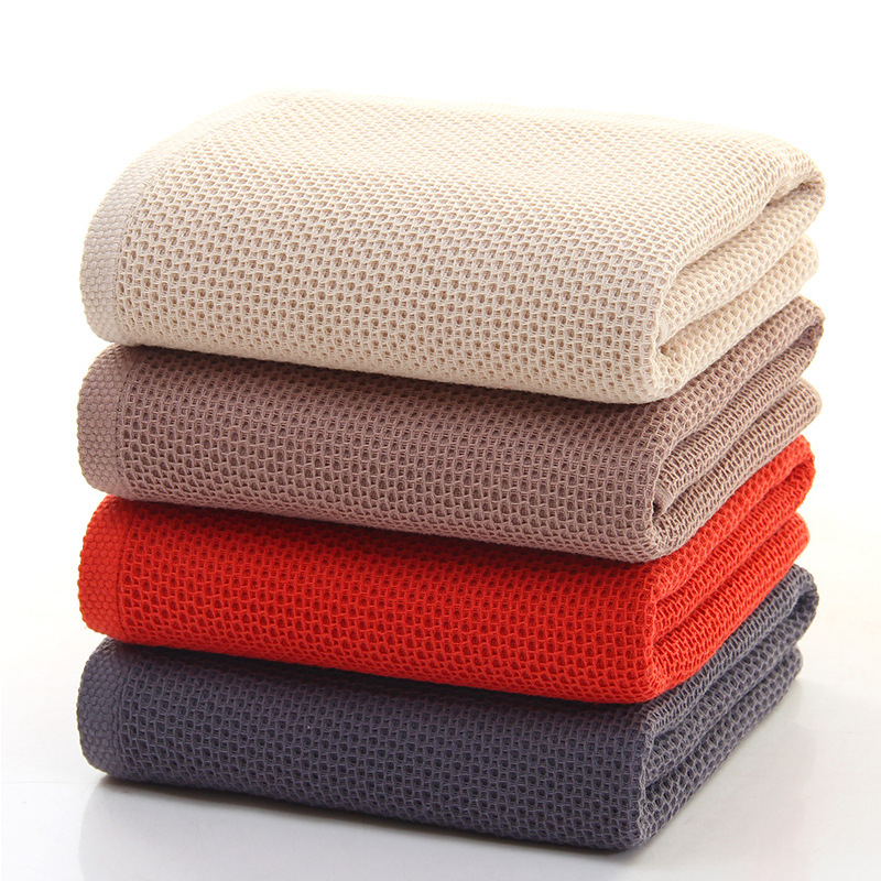 Effen Kleur Wafel Badhanddoek Grote Super Absorberende Strand Handdoeken Katoen Draagbare Honingraat Gezicht Handdoek Set Voor Home Hotel Reizen