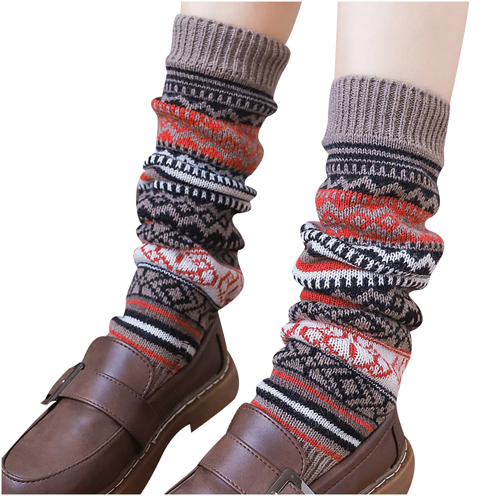 Womens Harajuku Retro Beenwarmers Mode Winter Gebreide Sokken Haak Gebreide Beenwarmers Vrouwelijke Legging Knie Hoge Sokken #3
