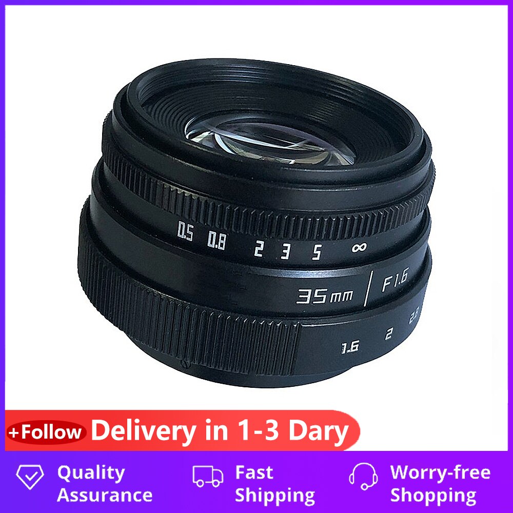 35Mm F1.6 C Mount Camera Lens Met Adapter Ring Voor Canon Eosm M2 M3