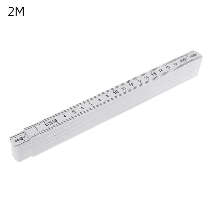 OOTDTY 1M 2M 10-parts Folding Carpenters Ruler Lightweight Compact Measuring Stick Slide Fold Up for Woodworking: 2M