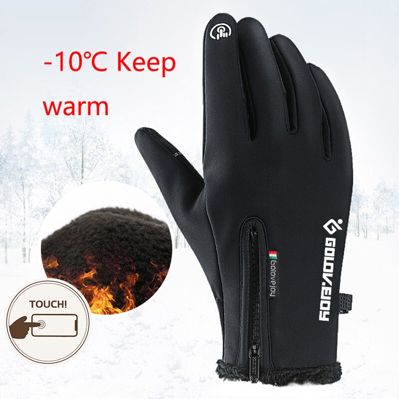 5 Size Koude-proof Unisex Waterdichte Winter Handschoenen Fietsen Pluis Warme Handschoenen Voor Touchscreen Koud Weer Winddicht Anti Slip