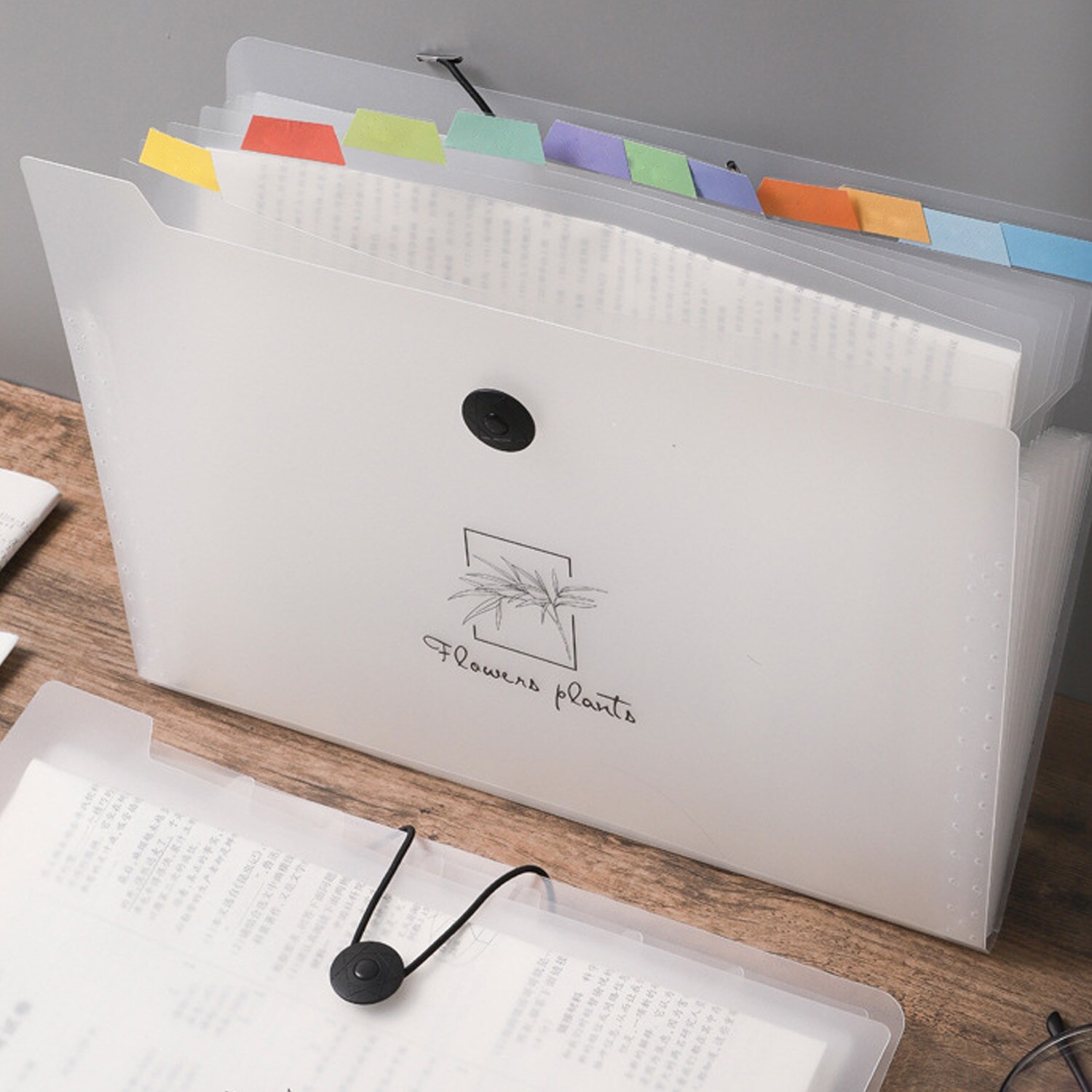 8-Pocket Expanding Files Folder Accordion Style Document Organizer Bag with 12pcs Labels for School Office Home A4 Letter Size