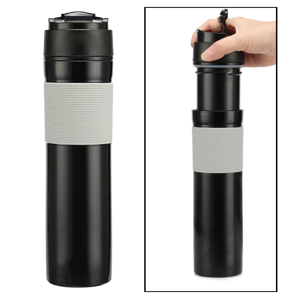 Mini Koffiezetapparaat Mok Draagbare Franse Pers Koffiezetapparaat Mok 350Ml 12Oz Voor Outdoor Camping Wandelen Backpacken: 1pcs Black