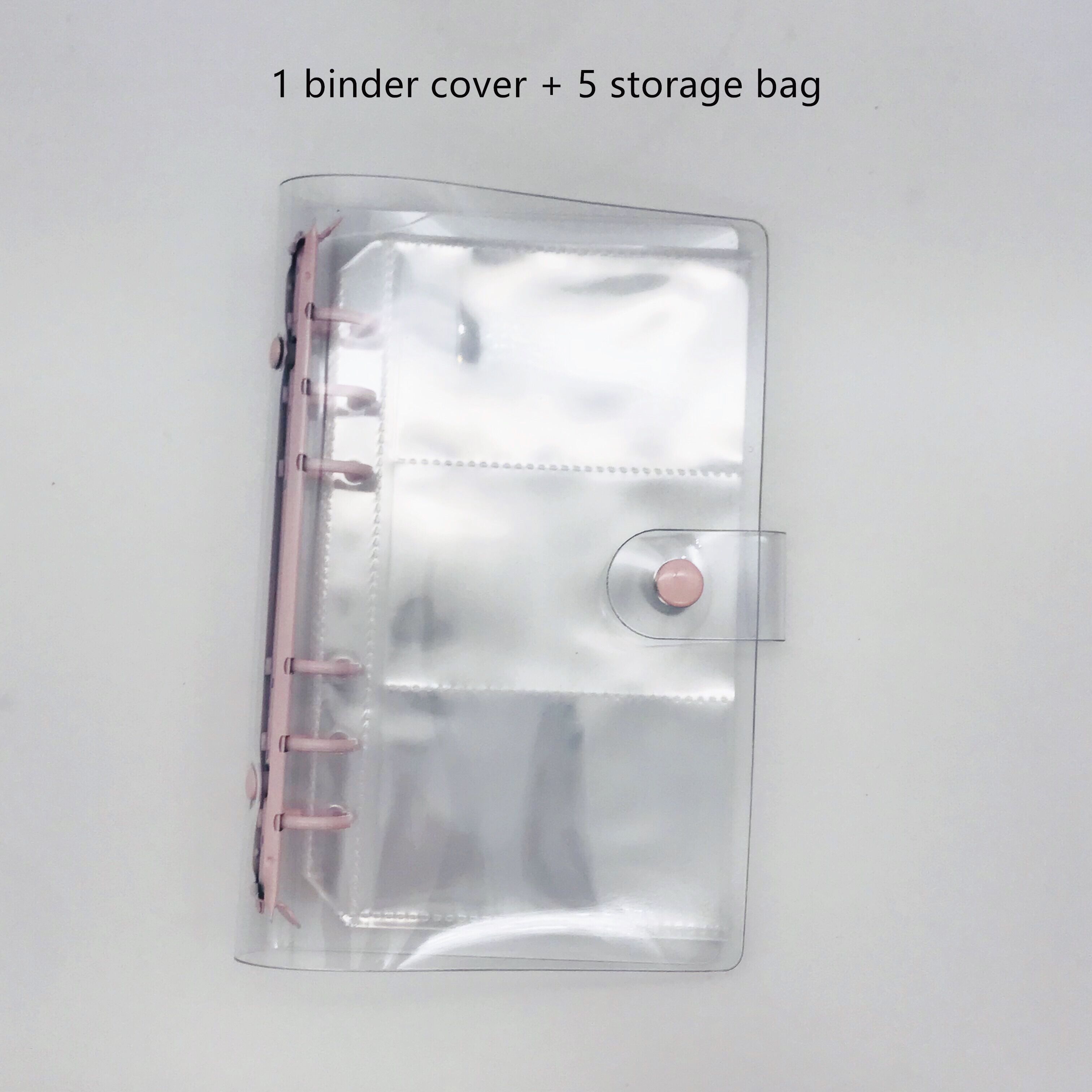 A6/A5 Pink Blue Purple Binder Notebook Cover &amp; Photo Organizer Diary Agenda Planner Bullet Cover School Stationery: light pink / A6