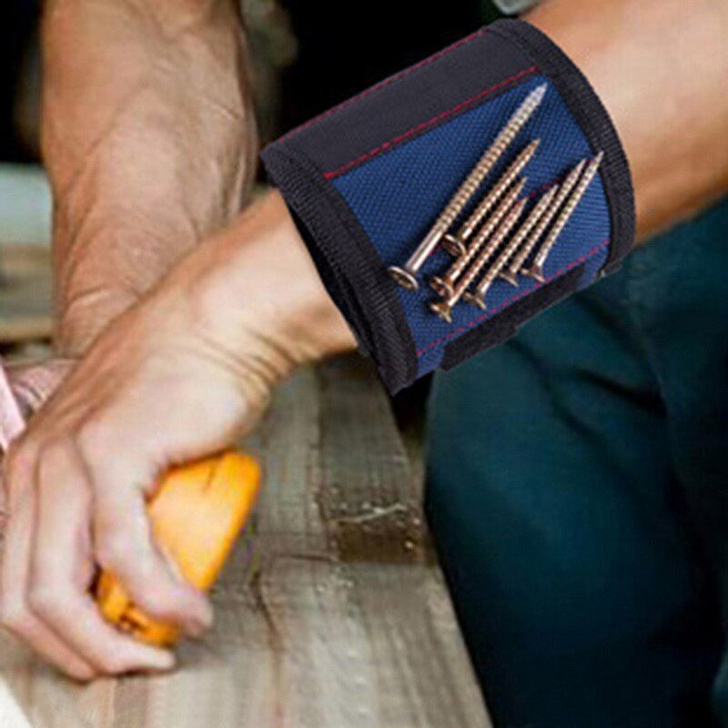 1 st magnetiskt armband handinpackning verktygspåse justerbar elektriker handledsskruvar naglar borrhållare bälte armband för hemreparation