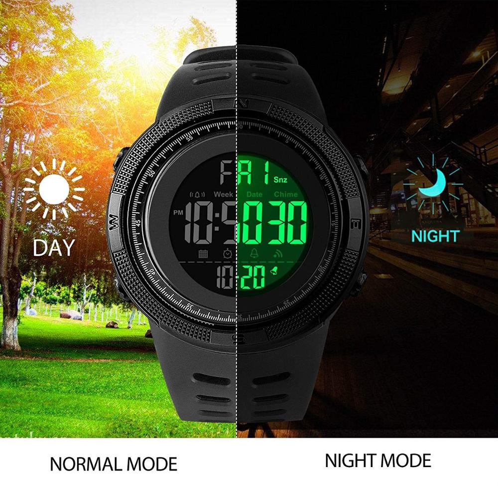 Skmei Digitale Horloges Heren Sport Countdown Chrono Horloges Mannen Mode 2 Tijd Wekker Horloges Mannelijke Klok Hombre 1251