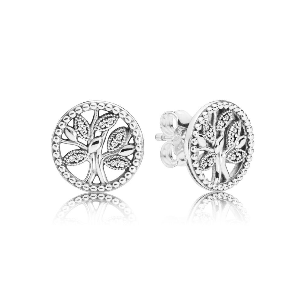 KAKANY-Conjunto de árbol de la vida europeo de plata de ley auténtica, Colección Retro brillante, joyería Original DIY Glamour