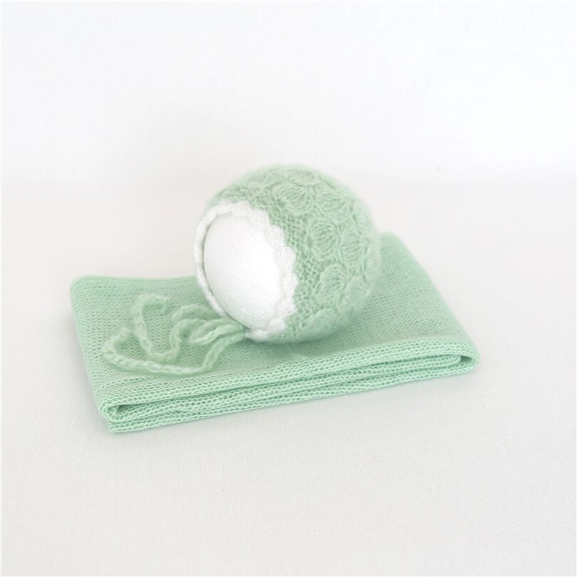 Vintage mohair stickad omlott huva nyfödd stretch wrap fotografering rekvisita baby tröja lager foto rekvisita swaddle cocoon: Som foto d
