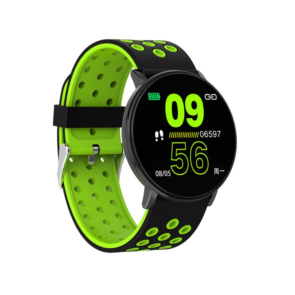 W8 smart armbånd pulsmåler tracker skridttæller blodtryk stillesiddende opkald besked påmindelse søvn tracker sportsur: Grøn