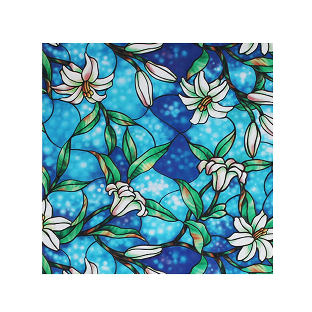 PVC Static Window Film No glue removable Stained Glass Decal Decoration Home Furniture Stickers Window Stickers Nordic Style