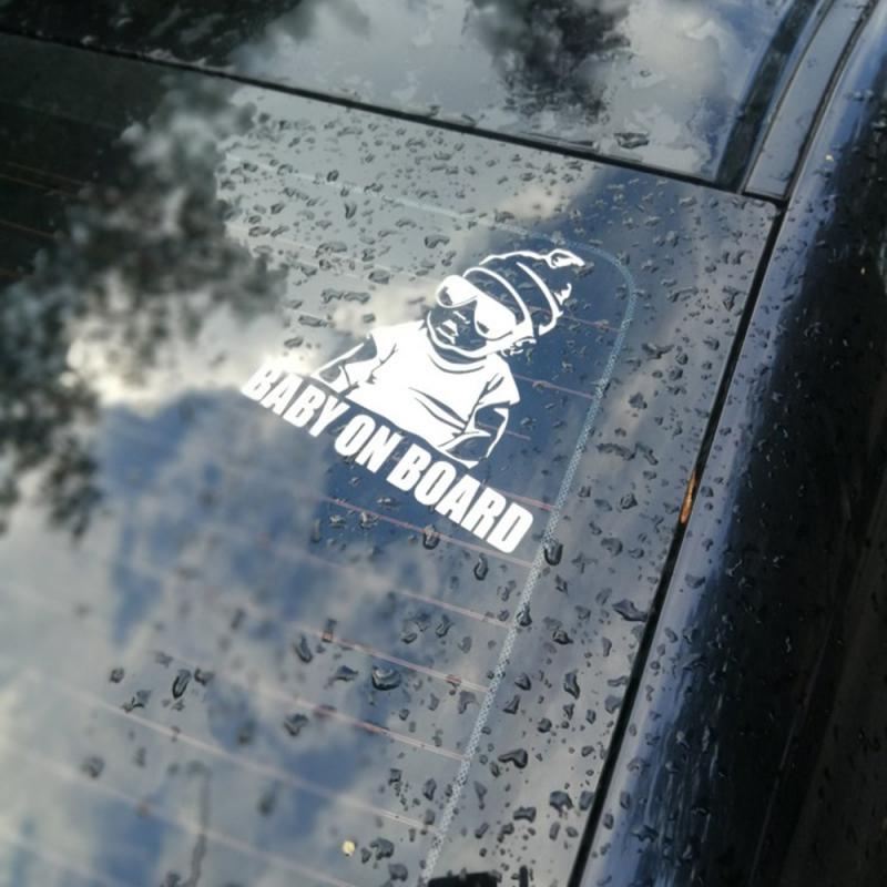 Auto Exterieur Stickers 14X9Cm Baby Aan Boord Cool Achter Reflecterende Zonnebril Voor Kinderen Auto Stickers Waarschuwing Decals