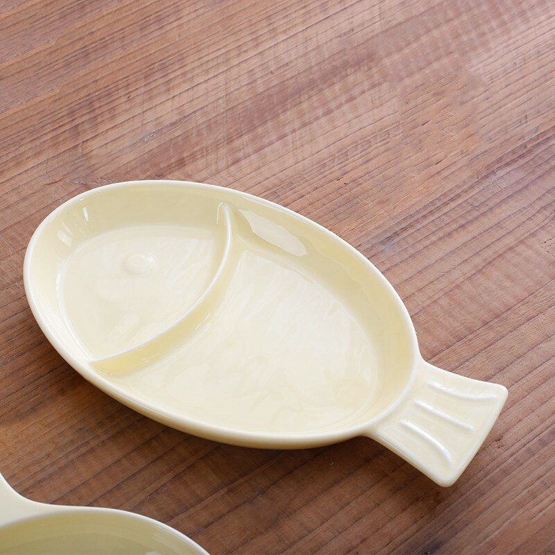 Ceramic children plate baby tableware cute cartoon kindergarten home breakfast plate grid plate biscuit fruit plate