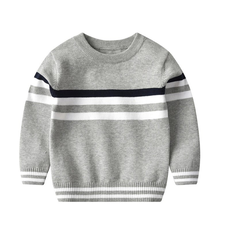 Herfst Baby Jongens Truien Kids Strip Truien Winter Jongens Gebreide Trui Peuter Jongens Winter Top Kleding: grey / 2XL
