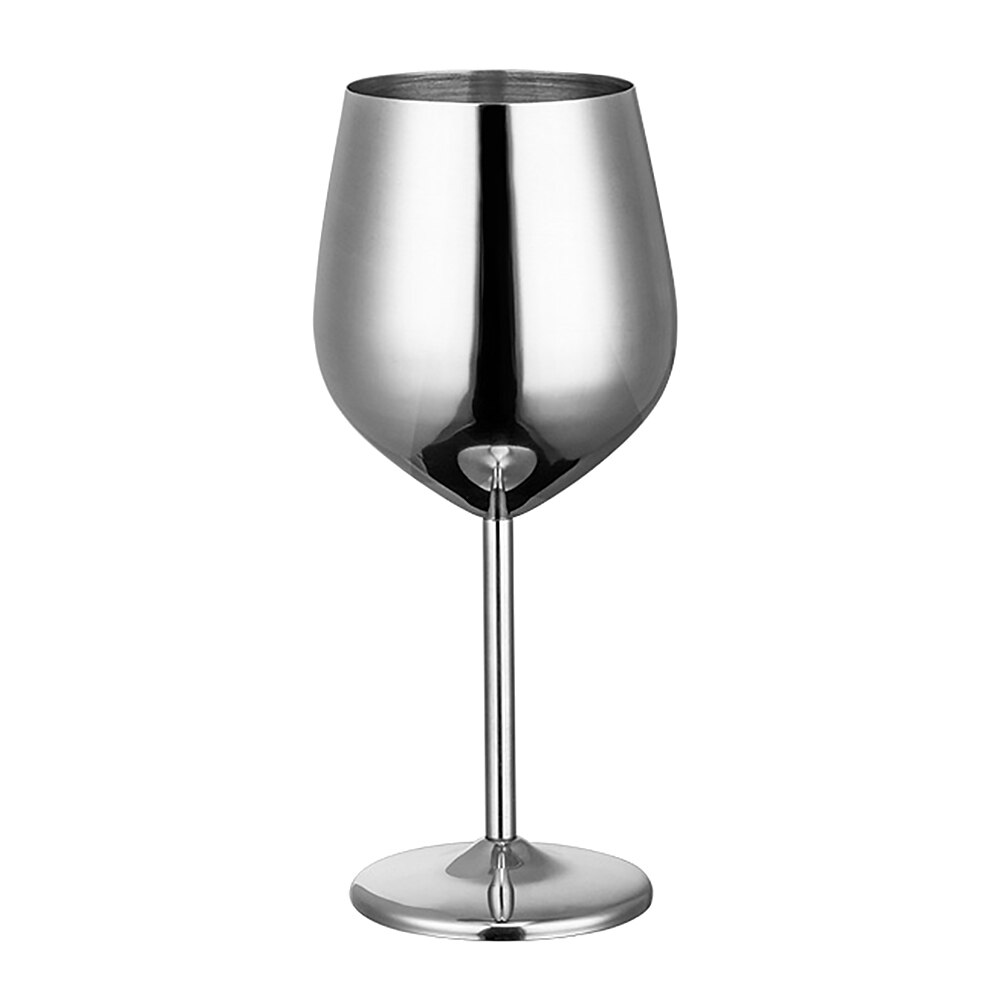 Copas de vino de 530ml, copa de vino tinto de acero inoxidable, copa de cóctel de champán, Bar en casa, copa de bebida de jugo, copa de vino: Silver 4pcs
