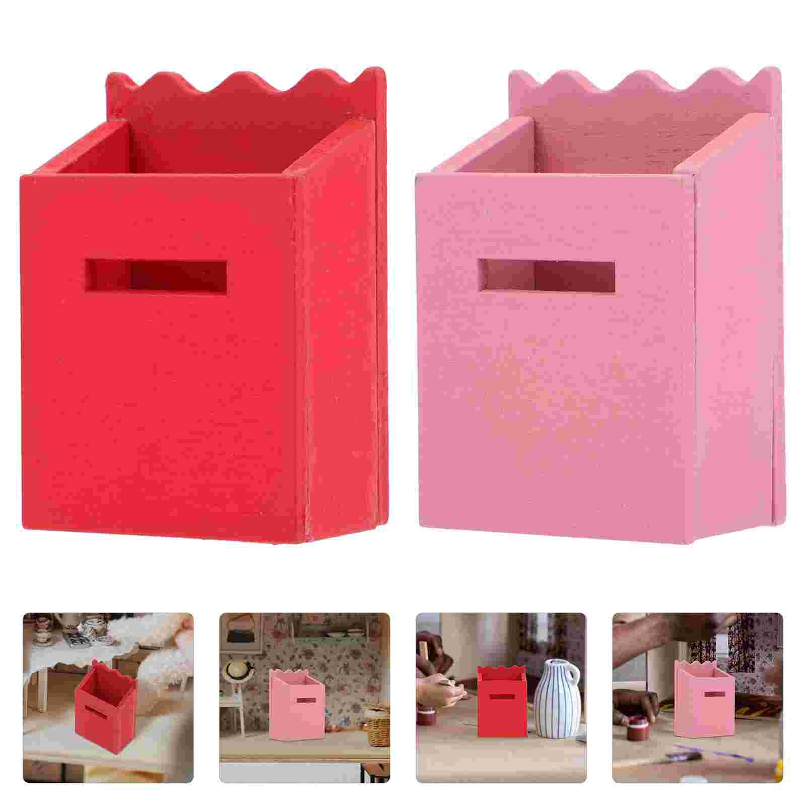 2 Stuks Schattige Mini Huis Decoraties Mini Mailbox Modellen Mini House Scene Decors