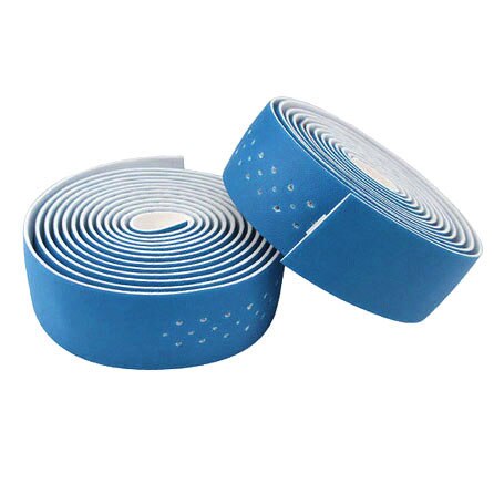 Cinta perforada de cuero PU para manillar de bicicleta, 2 rollos, transpirable, suave, engranaje fijo, accesorio de ciclismo, MICCGIN: TP01-Blue