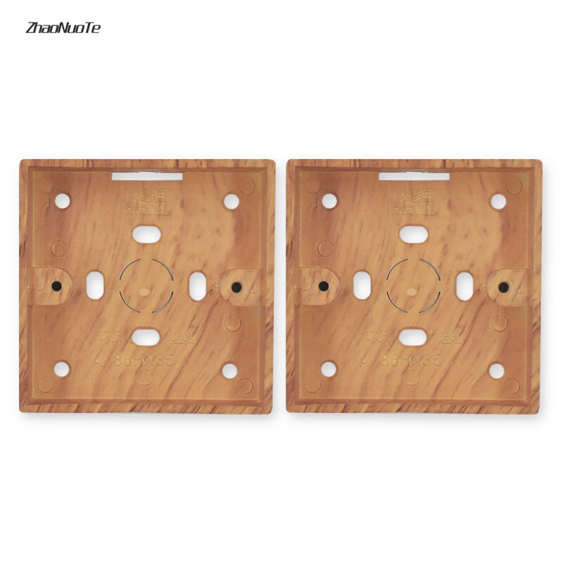 Home Improvement 86 Type Yellow Wood Grain PVC Surface Mount Junction Box Switch Socket Electronic Project Box