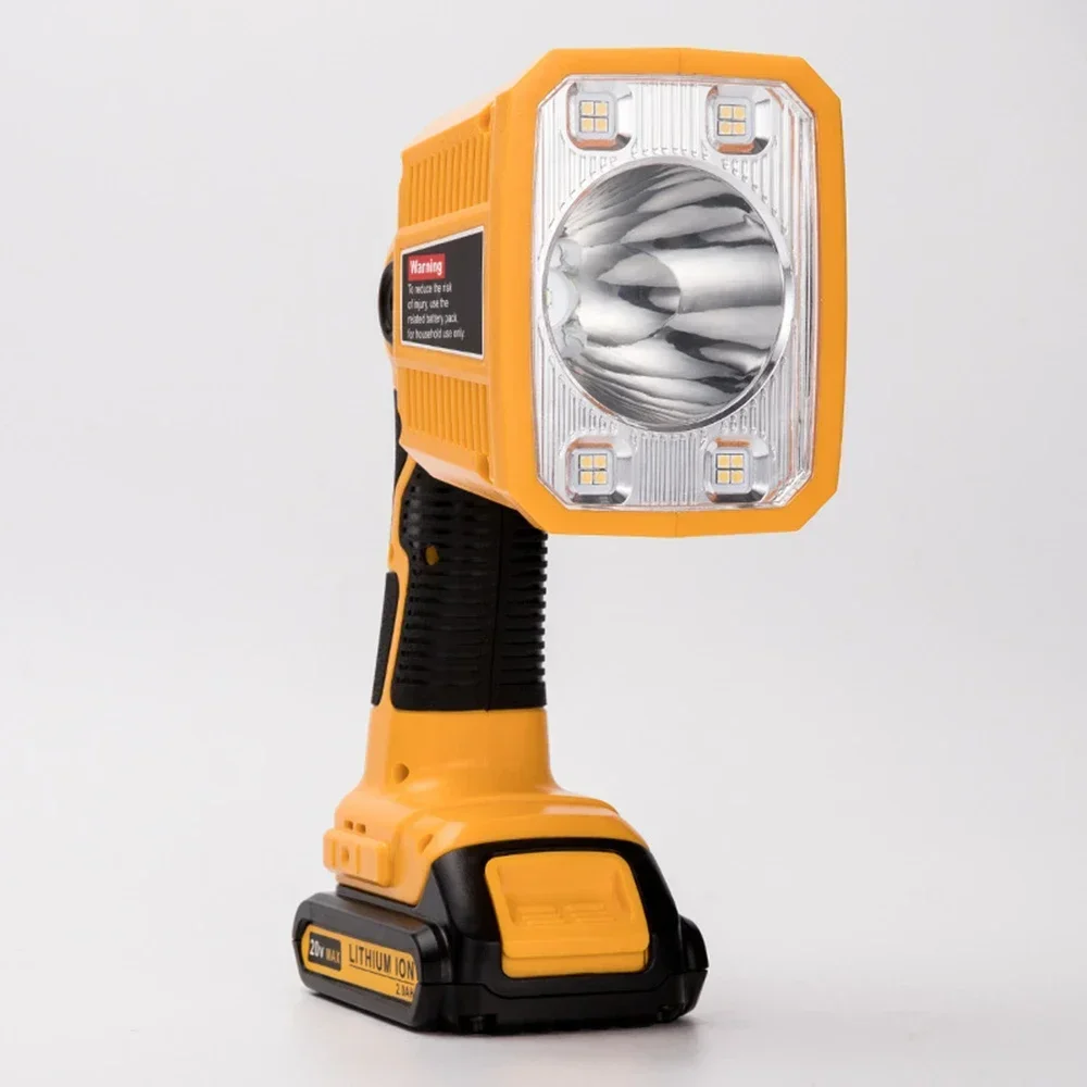 Led-arbejdslampe 18w 1250lm håndholdt lommelygte arbejdspladslampe til dewalt 20v max litiumbatterier med 110 graders drejeligt hoved: Rødbrun