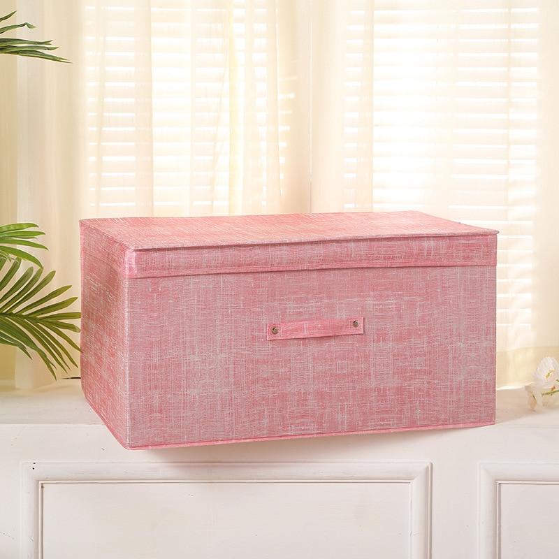 5 tailles boîtes de rangement avec couvercles Polyester tissu clair paniers de rangement conteneurs bacs avec organisateur de couverture