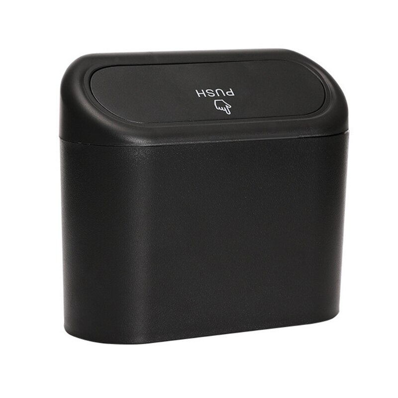Car Accessories Storage Bin Portable Basket Vehicle Garbage Dust Case Truck SUV Van Multifunctional Trash Can: Black