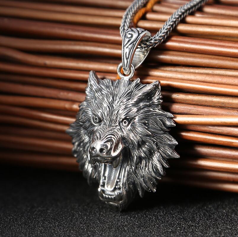 925 Sterling Zilveren Sieraden Wolf Head Heren Hanger (Fgl)