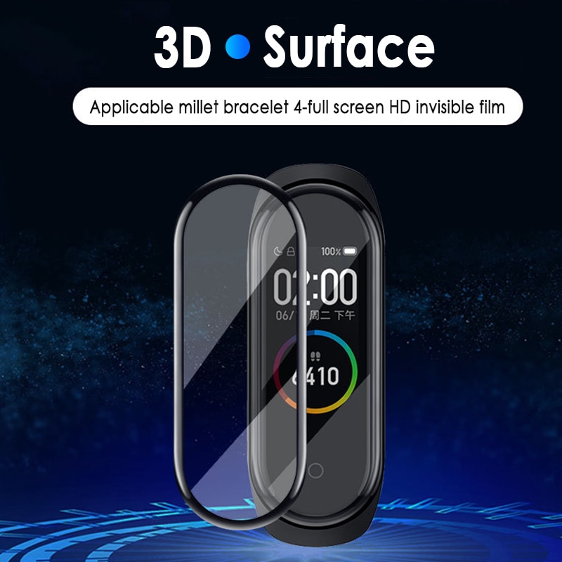 Protective Film For XiaoMi Mi Band 5 Wristband Screen Film For Protector Mi Band5 Soft Glass Scratch Prevention Screen Protector