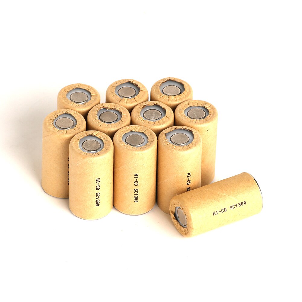 SC1.3Ah 1300mAh 12pcs ni-cd Power Cell, batteria ricaricabile, batteria per elettroutensili, velocità di scarica 10C, batteria per utensili