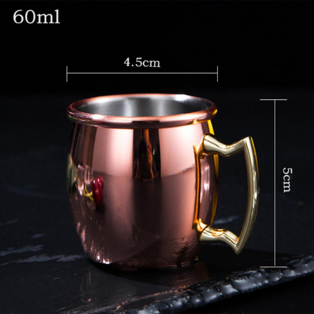 Mini Moscow Mule Copper Mugs, 2-Ounce Cocktail Beverage Drinking Mug