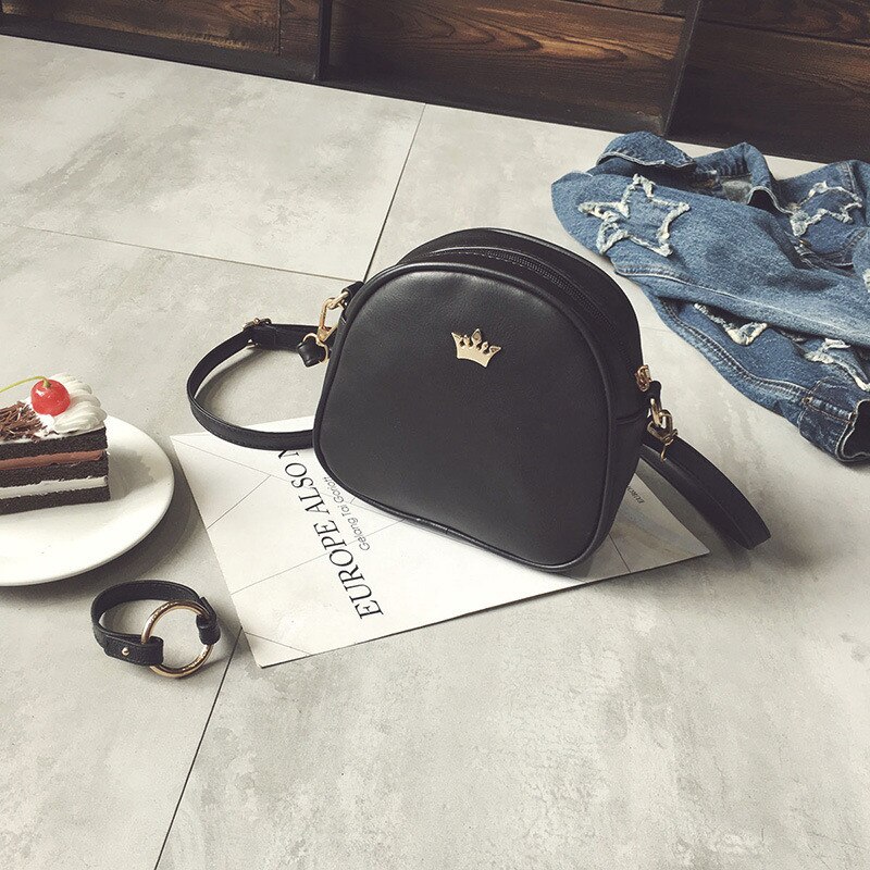 Vrouwen Handtas Keizerskroon Tassen Voor Vrouwen Leer Vrouwen Tas Schouder Telefoon Portemonnee Shell Crossbody Tas Torebki Damskie: Black