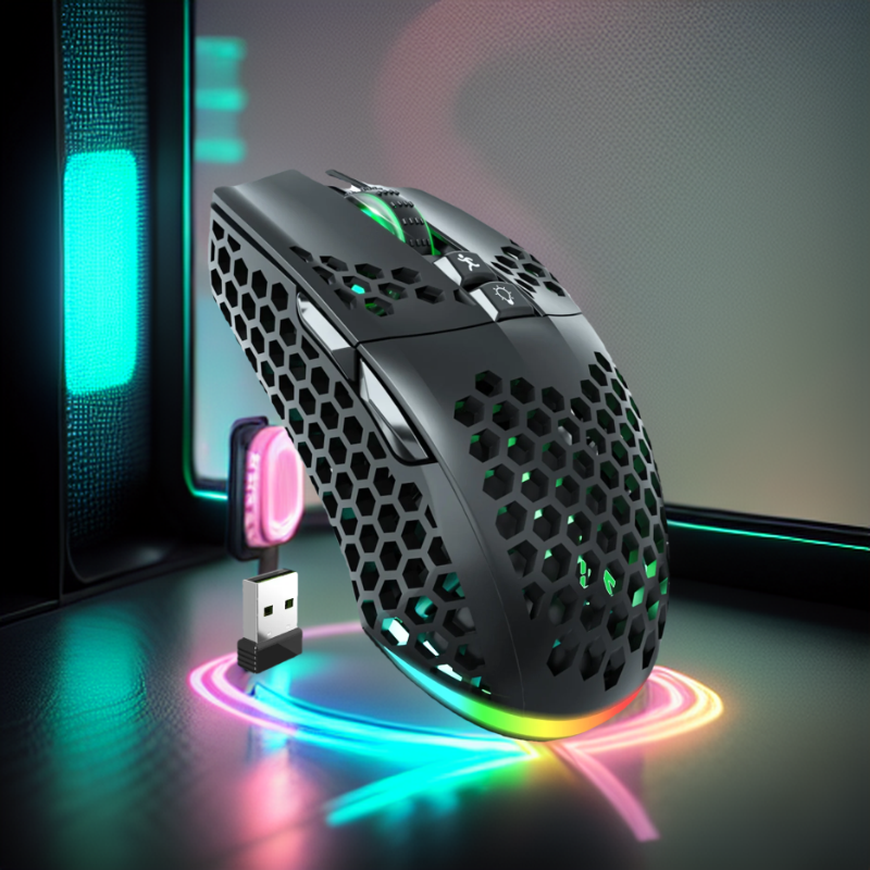SOLAKAKA SM600 Bluetooth 5.0 Wireless Mouse 2.4G DPI 3200 Gaming Mouse RGB Mouse for Laptop Office Gaming Desktop: Khaki
